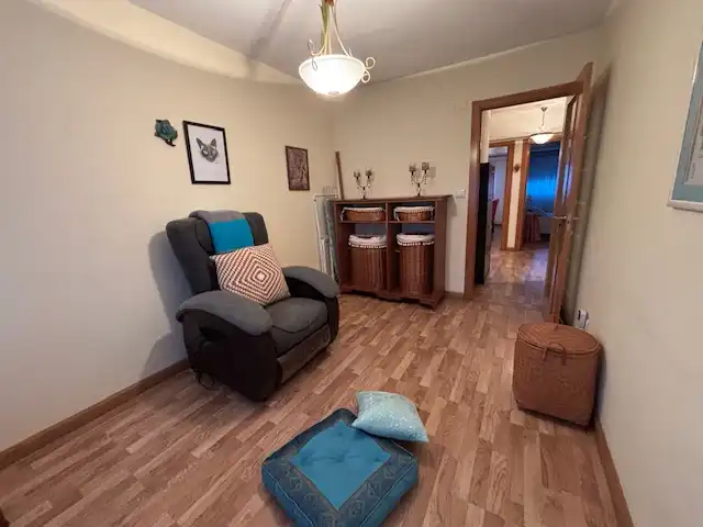 Living room of Flat for rent in Ferrol  with Heating, Parquet flooring and Furnished