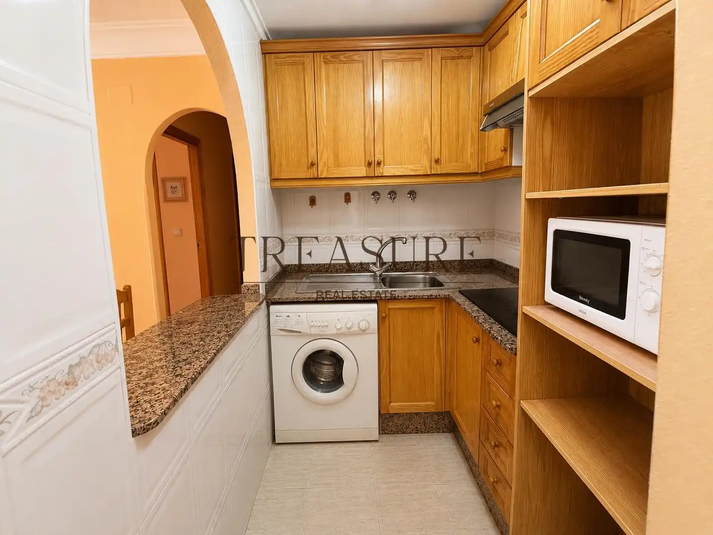 Kitchen of Flat for sale in Cartagena  with Air Conditioner, Furnished and Balcony