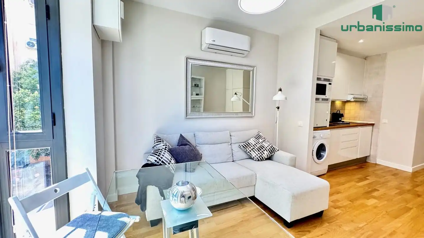 Sala d'estar de Apartament de lloguer en Madrid amb Aire condicionat, Traster i Moblat
