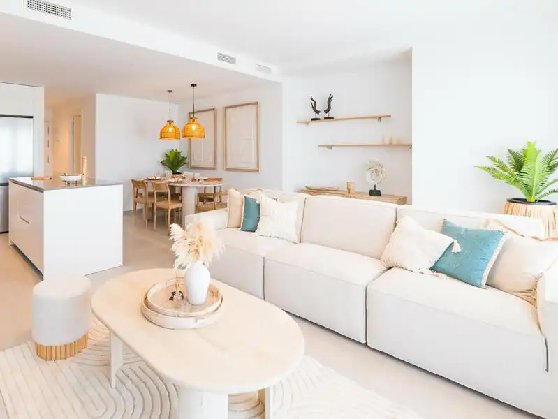 Living room of Flat for sale in Estepona  with Air Conditioner, Heating and Private garden