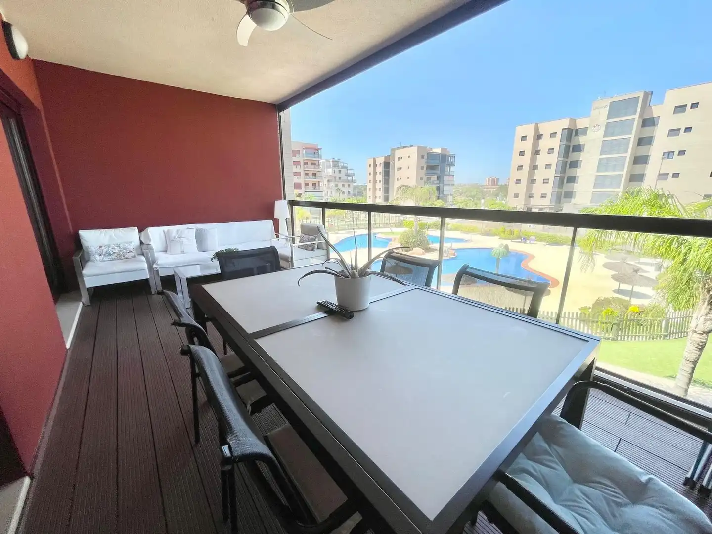 Terraza de Apartamento de alquiler en Pilar de la Horadada con Piscina, Amueblado y Lavadora