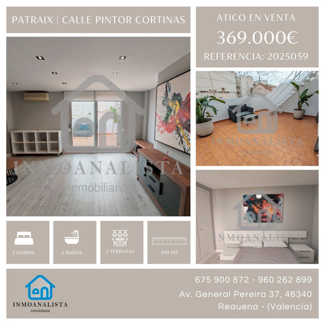 Attic for sale in  Valencia Capital  with Air Conditioner, Terrace and Furnished
