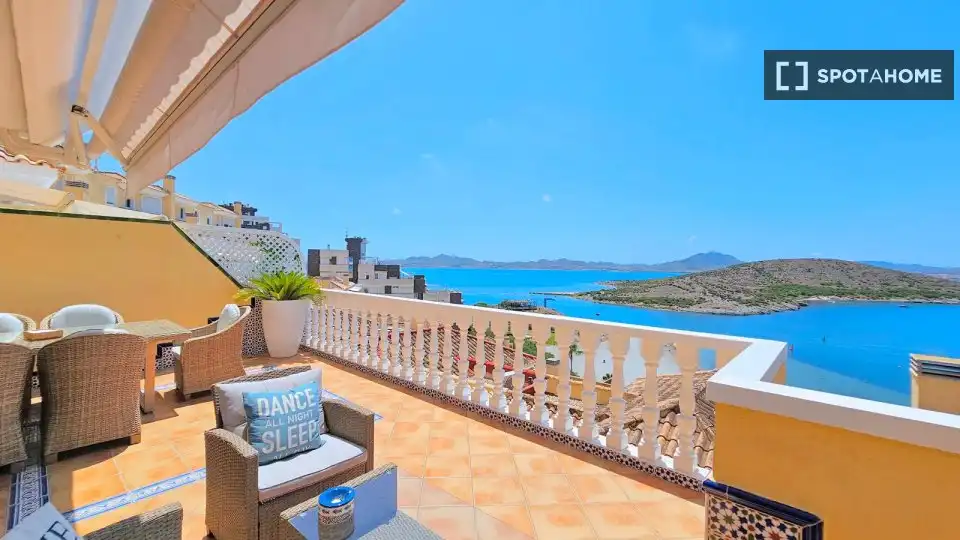Terrace of Apartments for share in La Manga del Mar Menor  with Air Conditioner, Terrace and Furnished