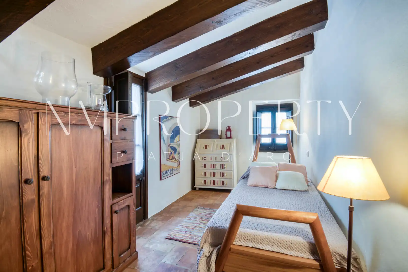 Habitación de Finca rústica de alquiler en Castell d'Aro, Platja d'Aro i s'Agaró con Jardín privado, Terraza y Amueblado