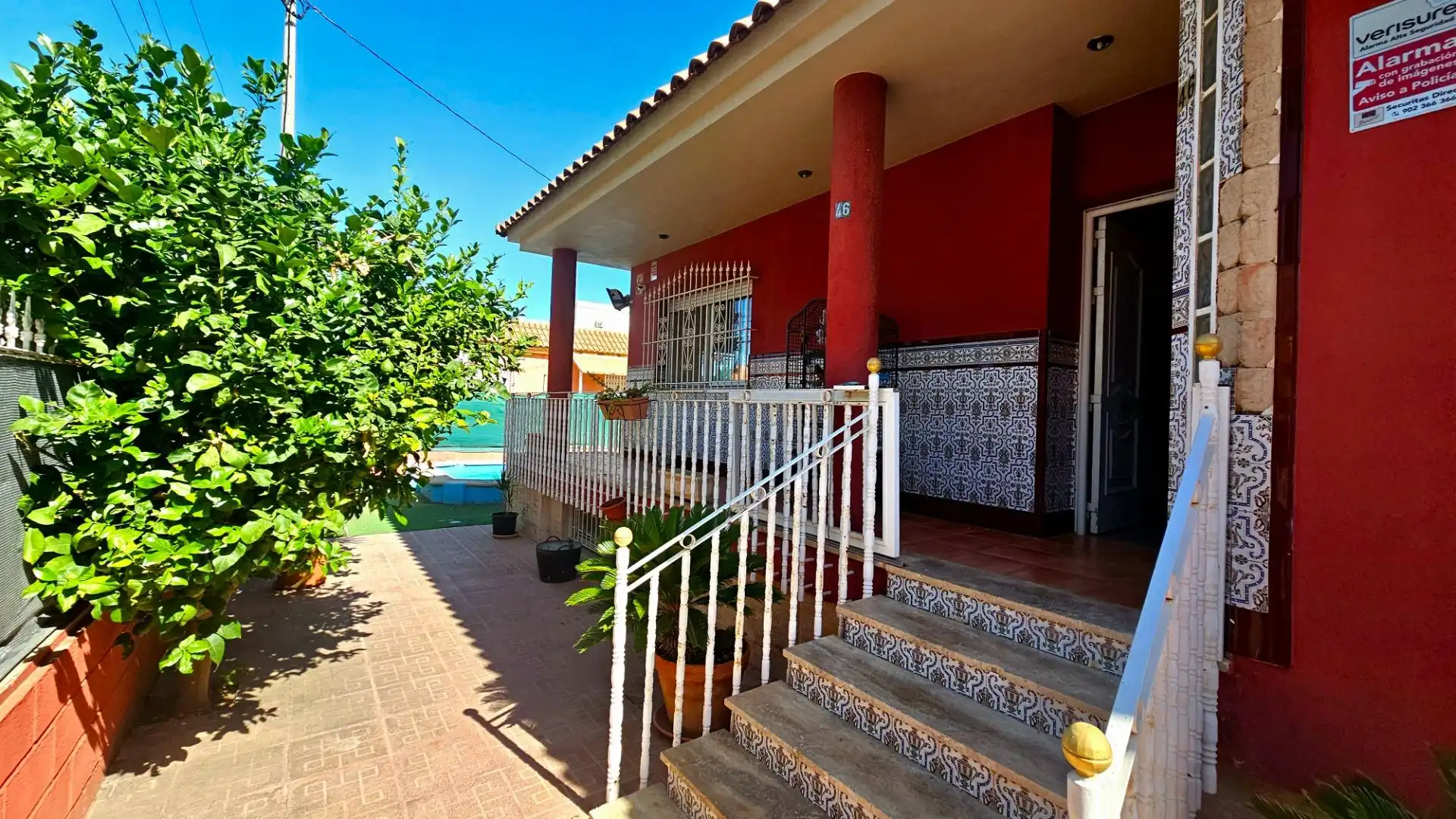 Vista exterior de Casa o chalet en venta en Cartagena con Aire acondicionado, Jardín privado y Piscina