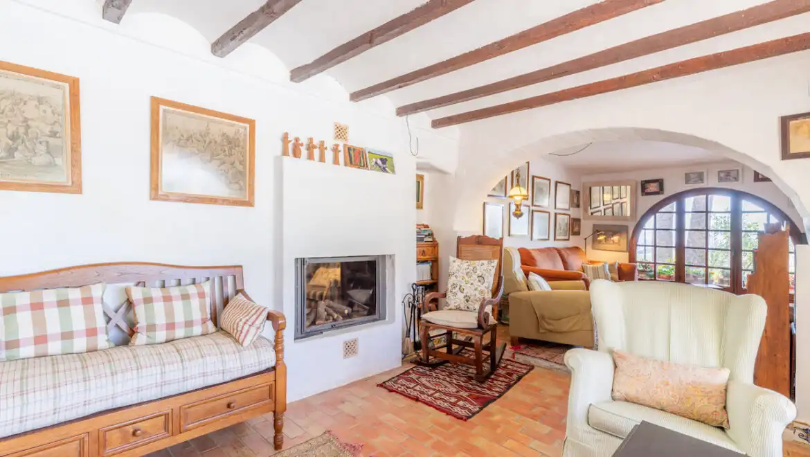 Sala de estar de Finca rústica en venta en Teulada con Calefacción, Jardín privado y Terraza