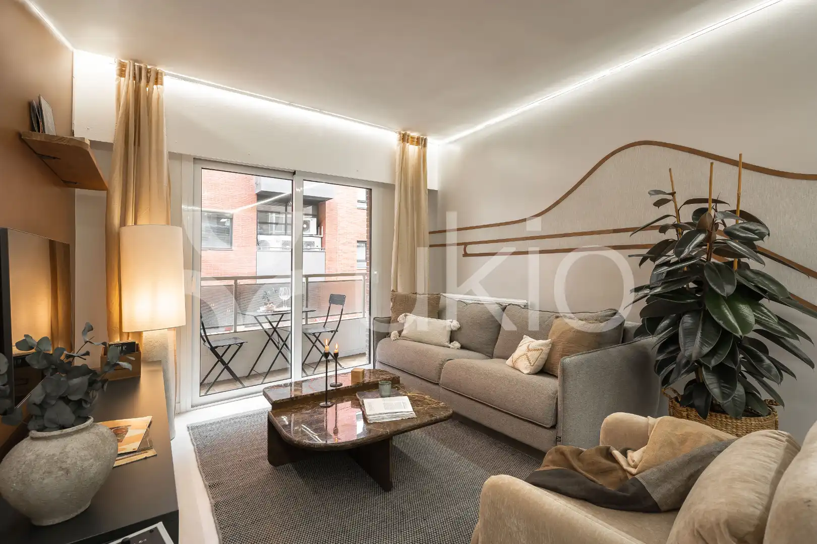 Wohnzimmer von Wohnungen zur Miete in Madrid mit Klimaanlage, Heizung und Terrasse