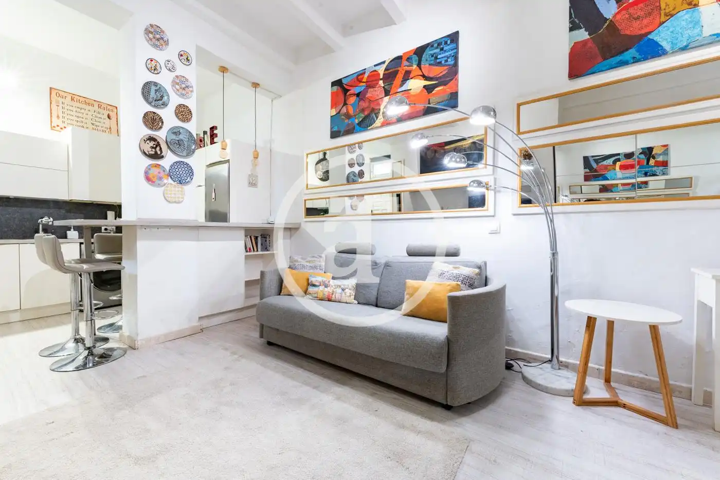 Living room of Study for rent in Madrid  with Air Conditioner, Heating and Furnished