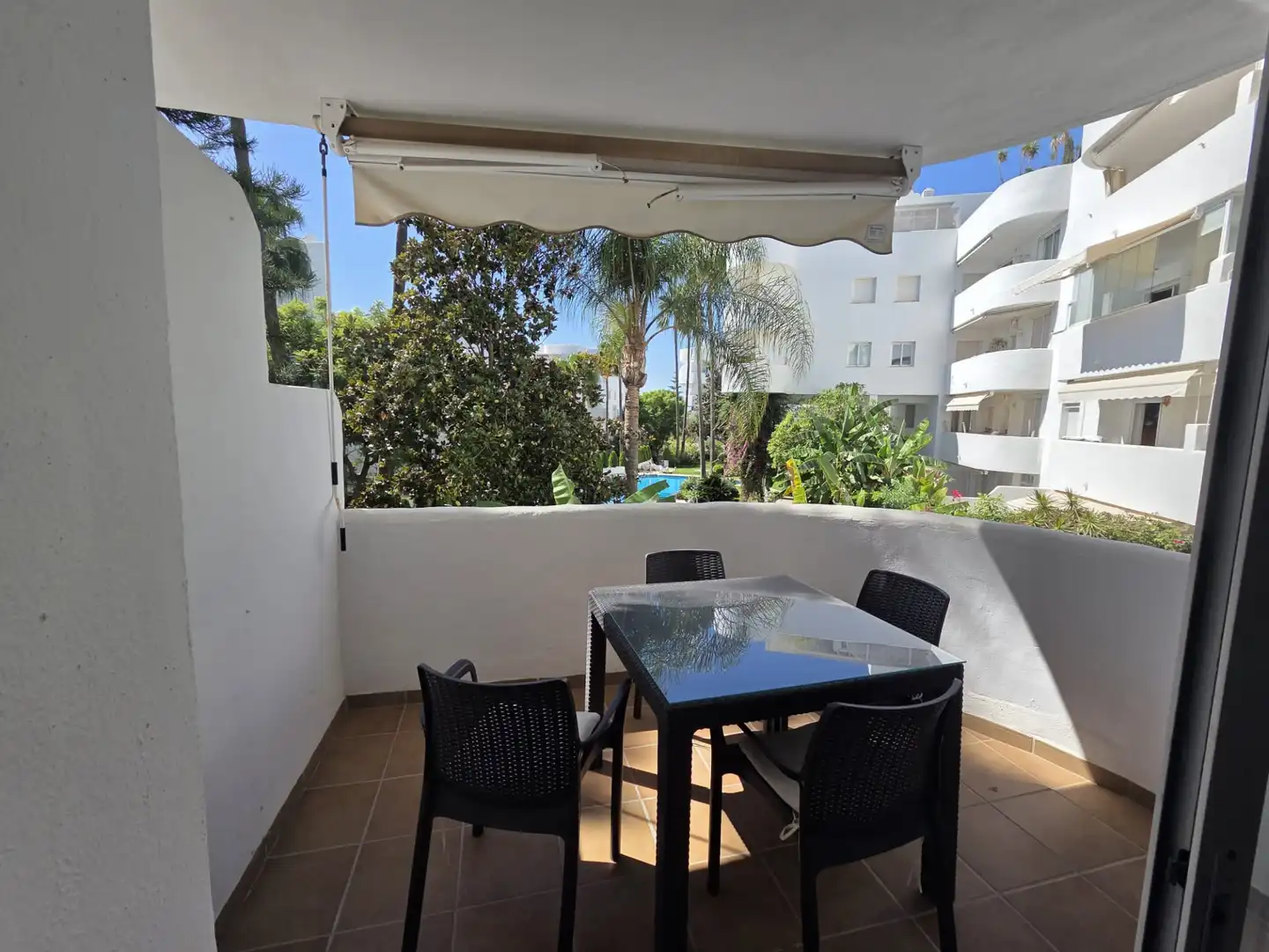 Terraza de Apartamento de alquiler en Marbella con Aire acondicionado, Terraza y Piscina