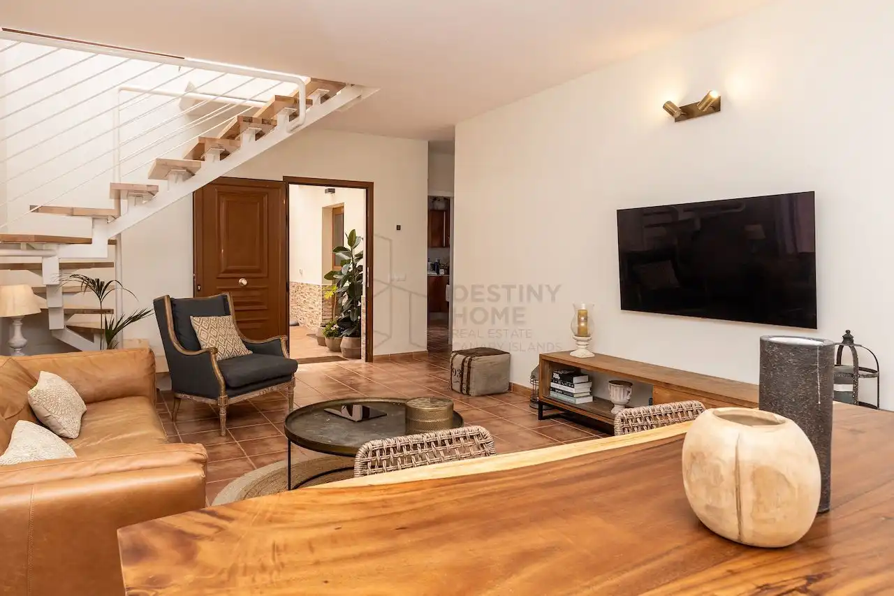 Sala de estar de Casa o chalet en venta en La Oliva con Jardín privado, Terraza y Amueblado