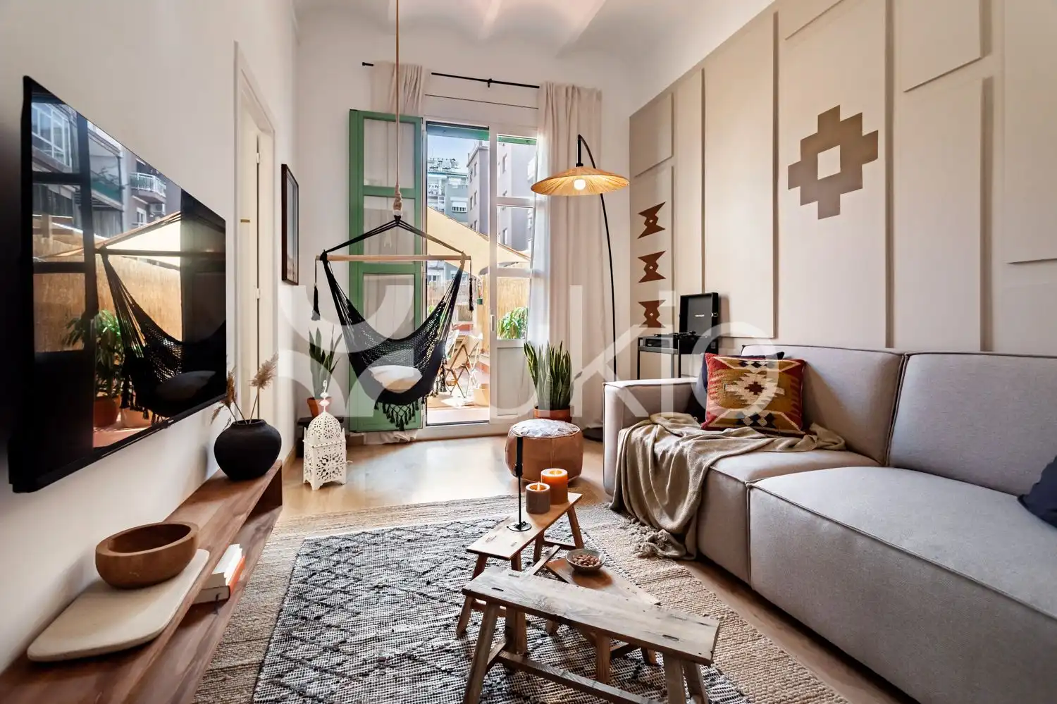 Living room of Flat for rent in Barcelona  with Air Conditioner, Heating and Terrace