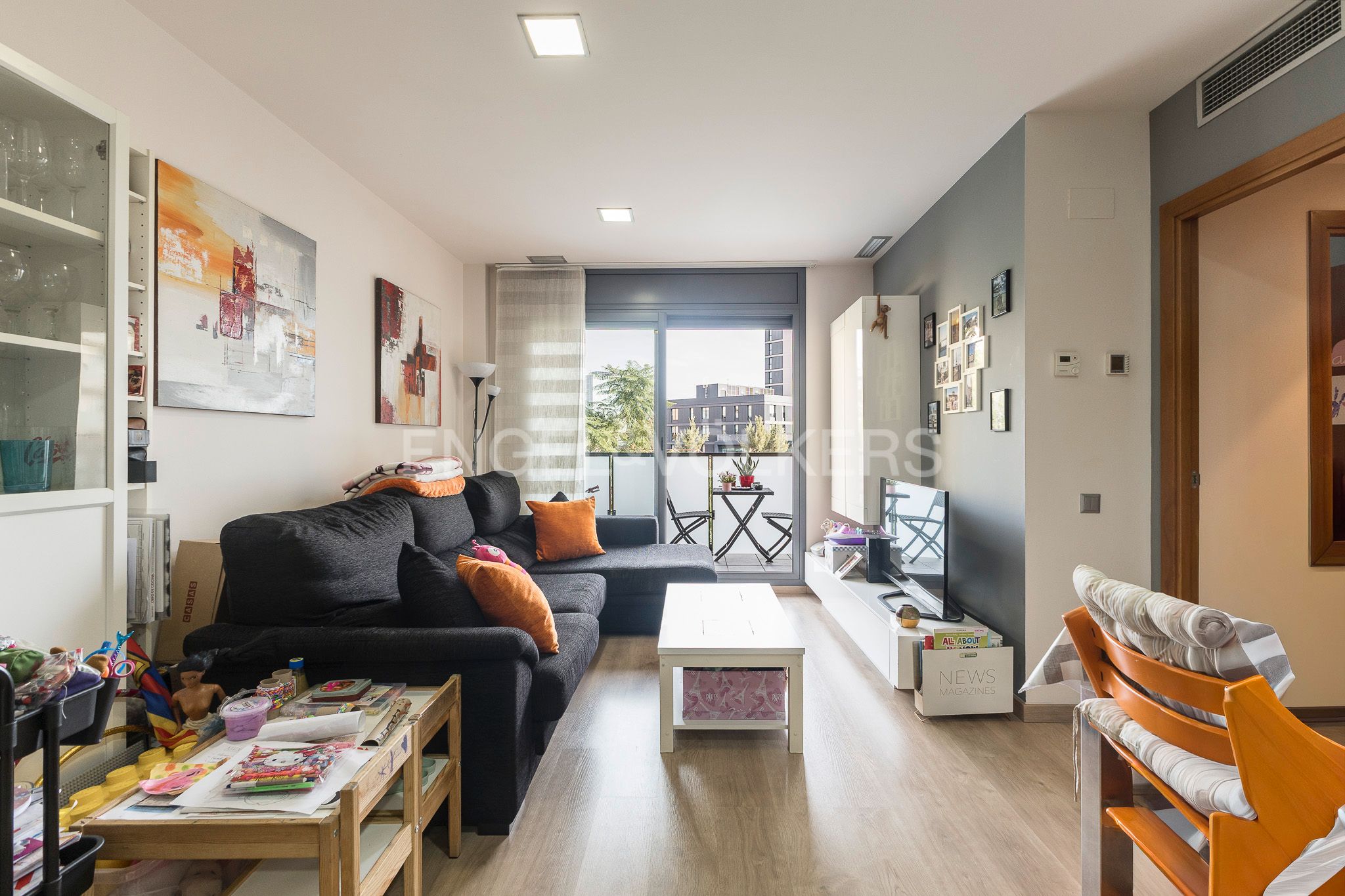 Sala d'estar de Apartament en venda en  Barcelona Capital amb Aire condicionat, Calefacció i Parquet