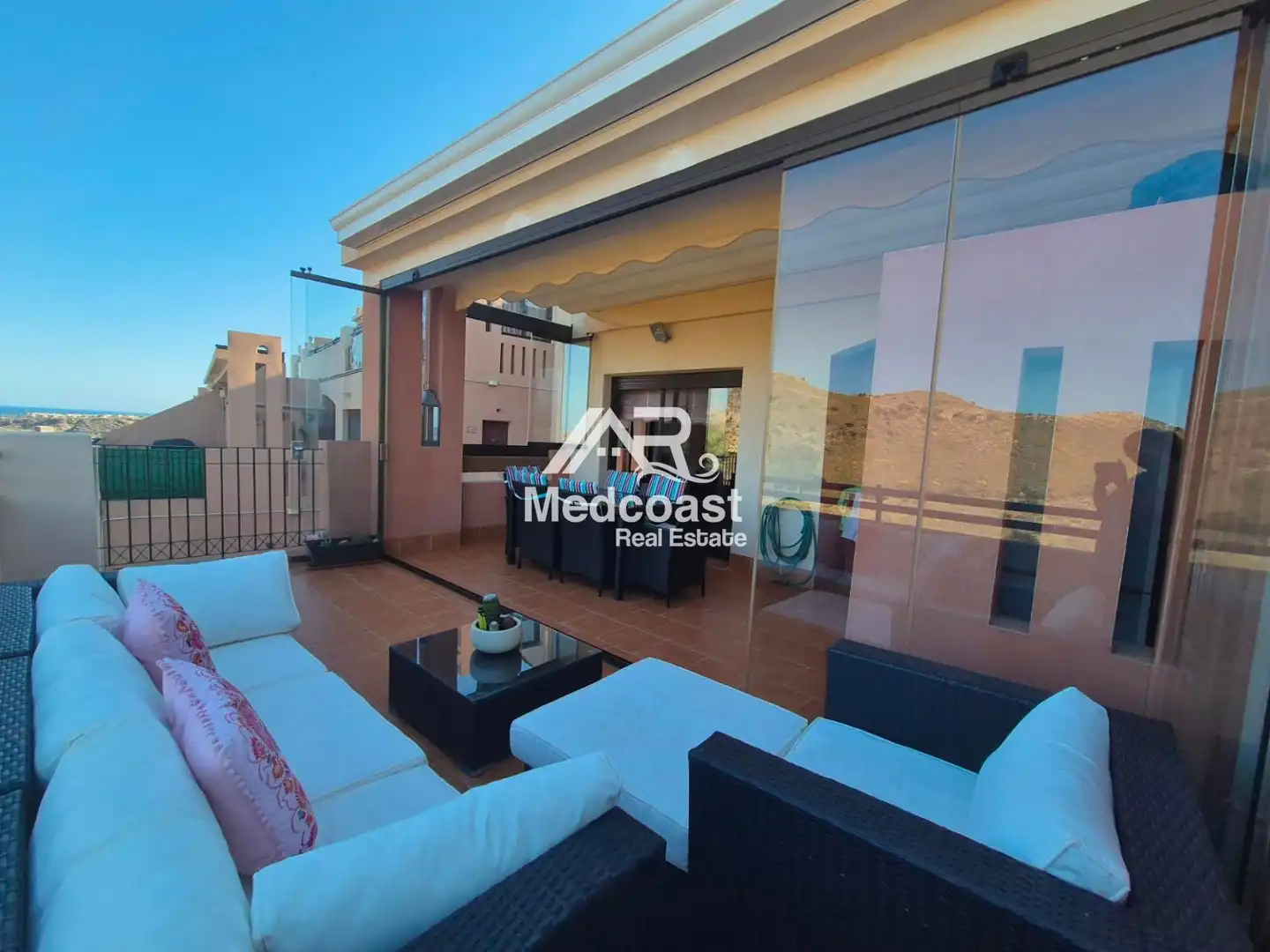 Terrasse von Wohnung zum Verkauf in Pulpí mit Klimaanlage, Terrasse und Schwimmbad