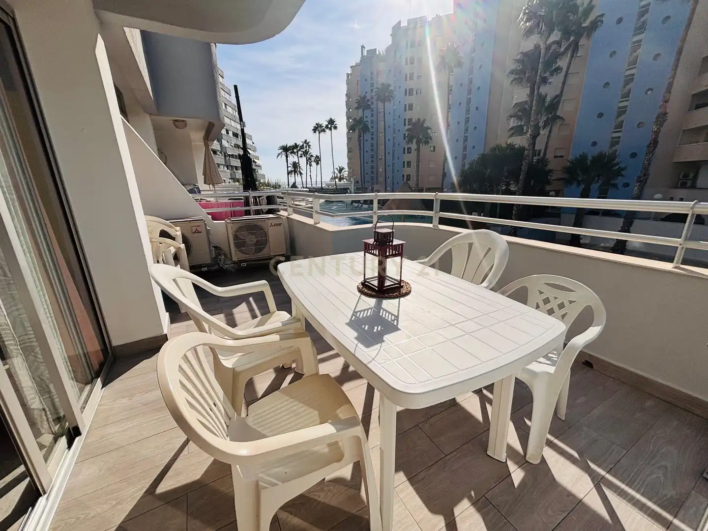Terraza de Apartamento de alquiler en Calpe / Calp con Aire acondicionado, Lavadora y Microondas