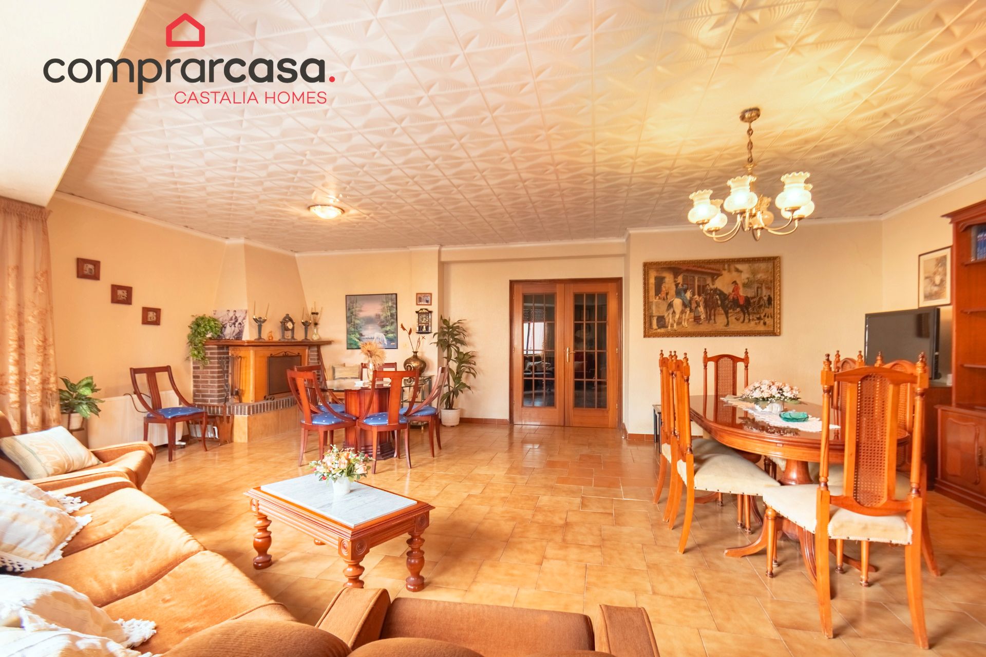 Sala d'estar de Casa adosada en venda en Almazora / Almassora amb Aire condicionat, Parquet i Terrassa