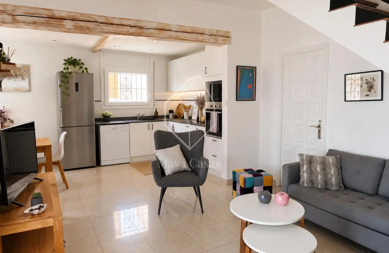 Wohnzimmer von Haus oder Chalet zum Verkauf in L'Escala mit Klimaanlage, Privatgarten und Terrasse