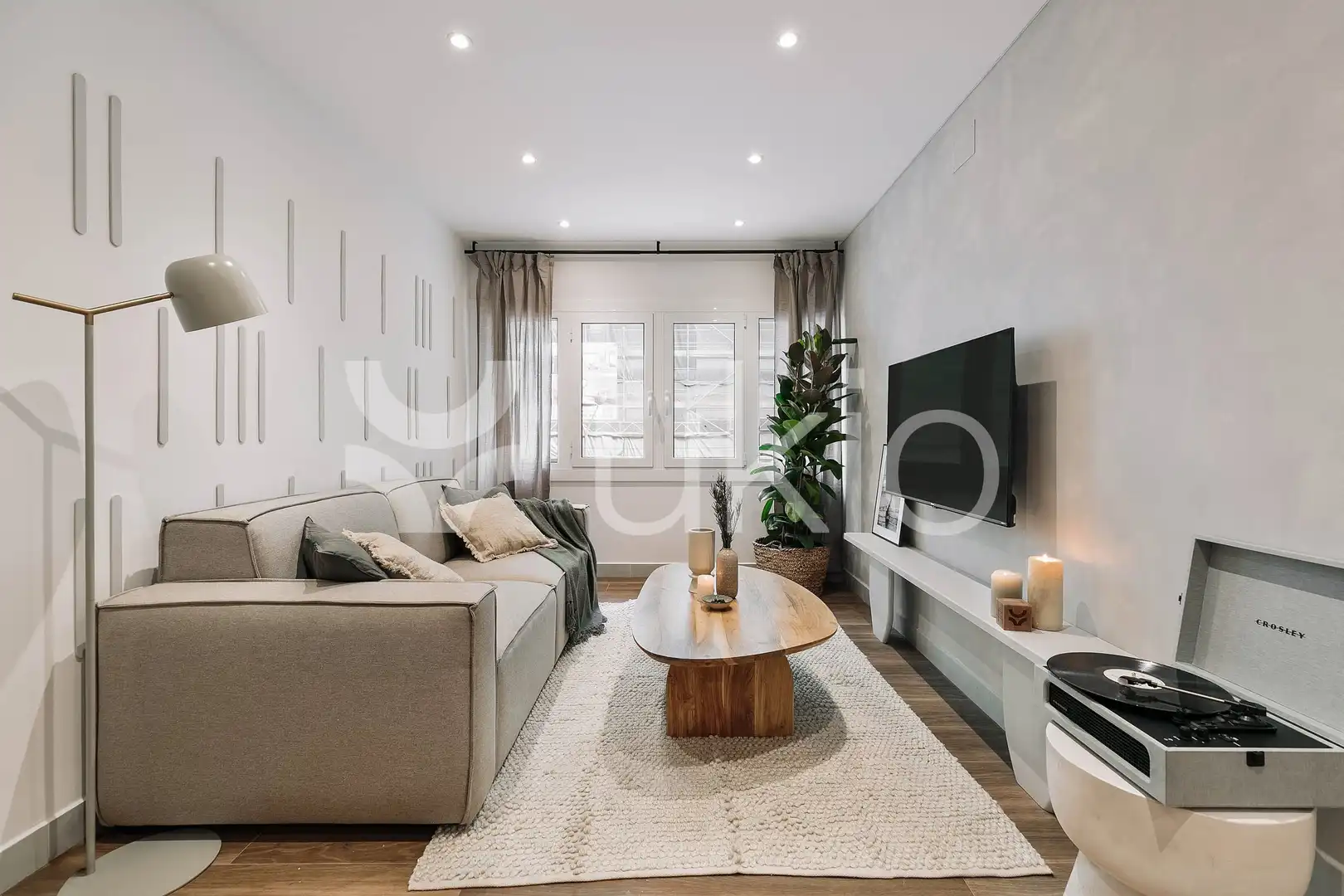 Sala de estar de Apartamento de alquiler en Barcelona con Aire acondicionado, Amueblado y Horno