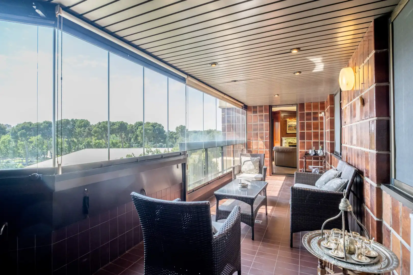 Terrasse von Wohnung zum Verkauf in Zaragoza mit Klimaanlage, Heizung und Parkett