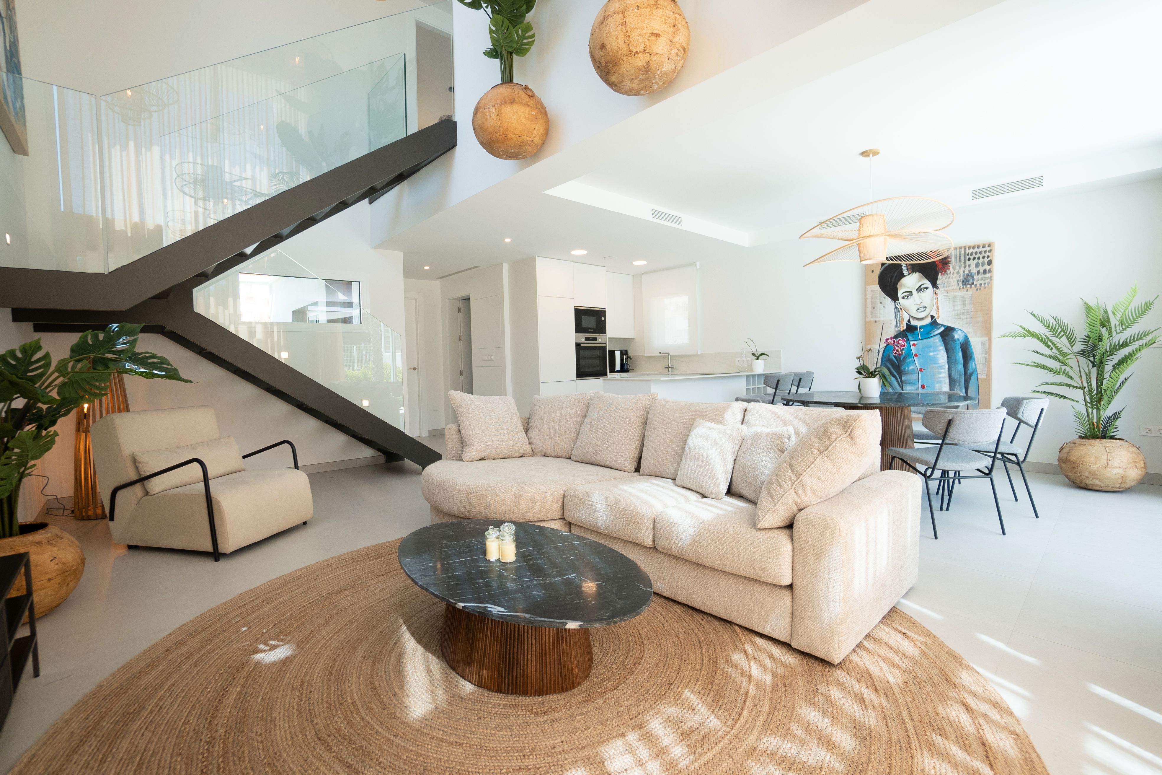 Sala d'estar de Casa o xalet en venda en Finestrat amb Aire condicionat, Jardí privat i Terrassa