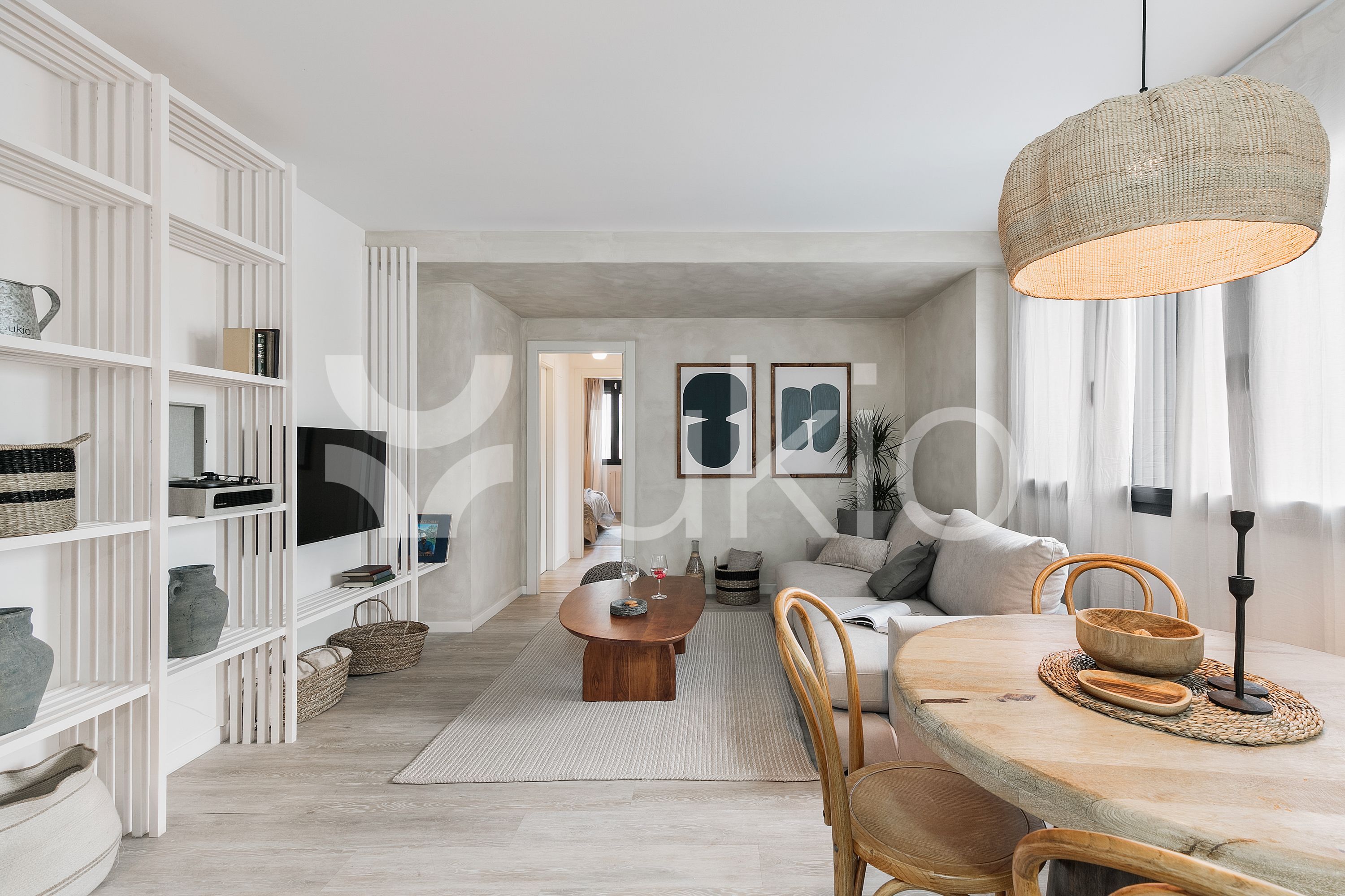 Sala d'estar de Apartament de lloguer en  Barcelona Capital amb Aire condicionat, Calefacció i Moblat