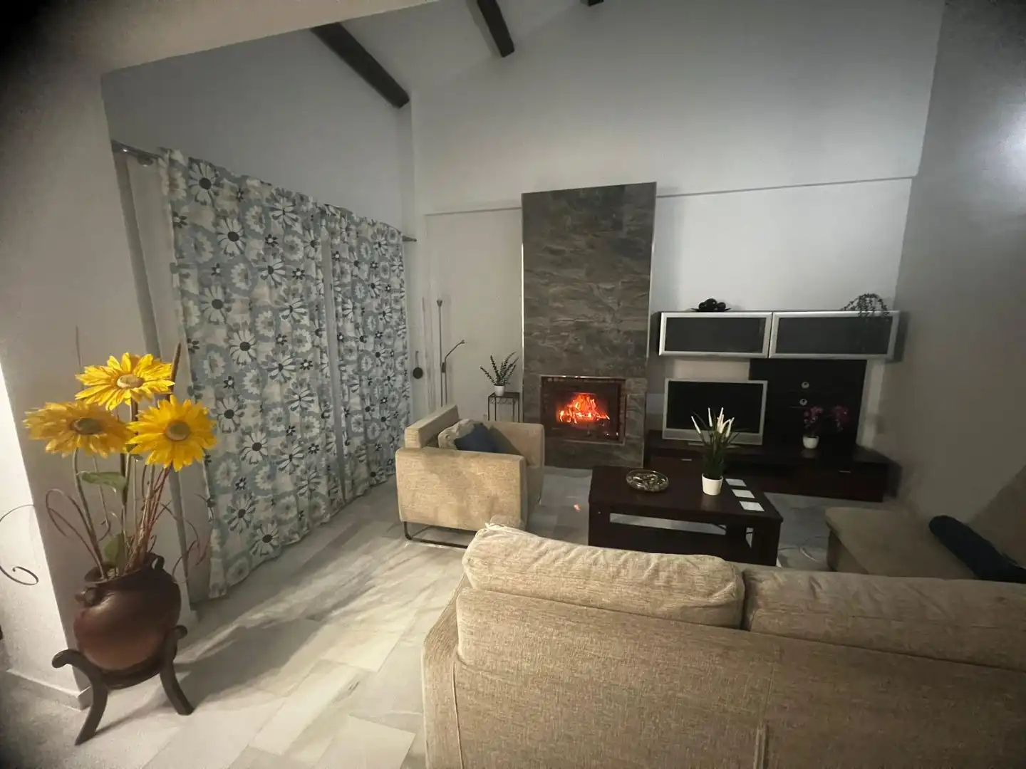 Sala d'estar de Casa o xalet en venda en Los Barrios amb Aire condicionat, Jardí privat i Terrassa