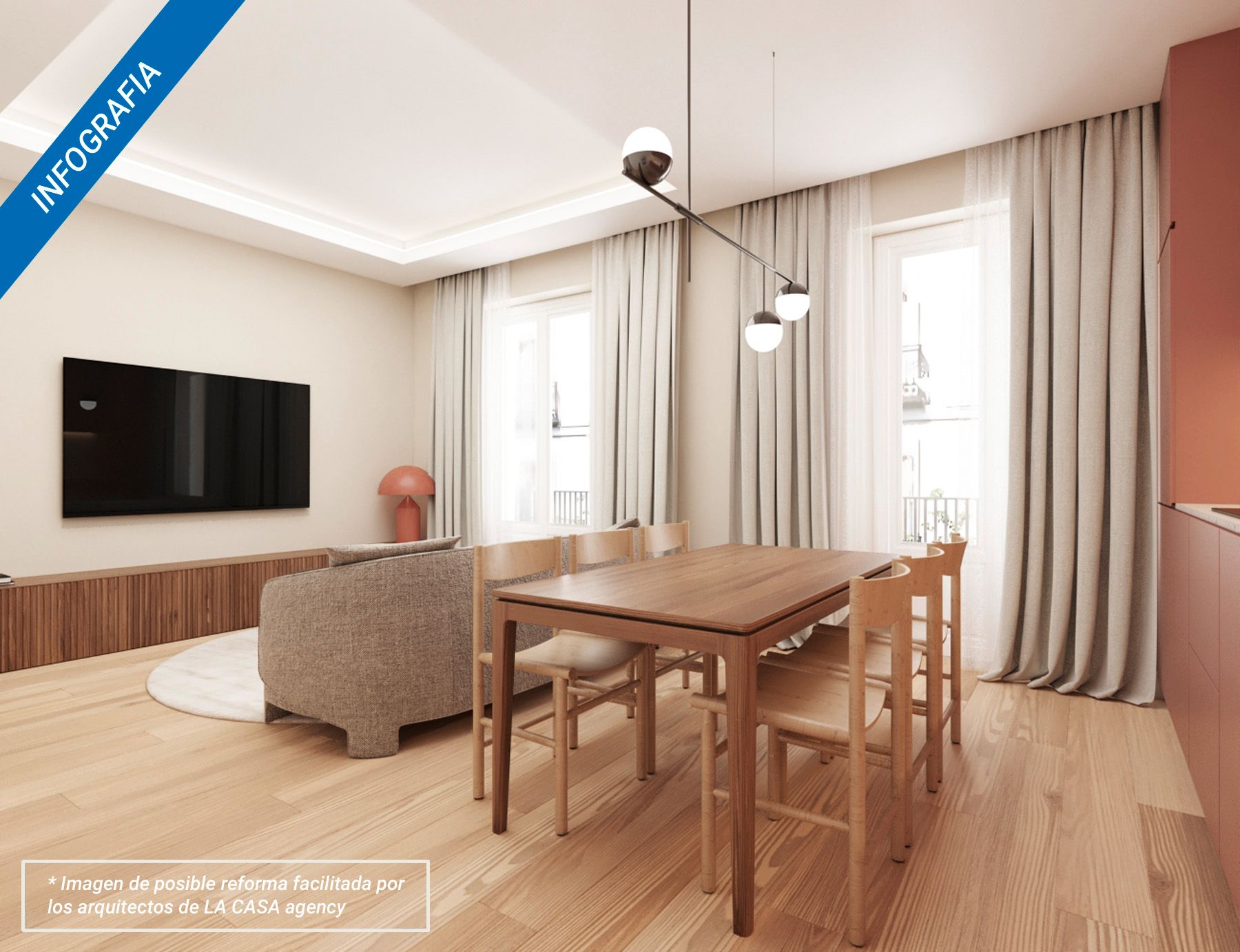 Dining room of Flat for sale in  Madrid Capital  with Air Conditioner, Heating and Balcony