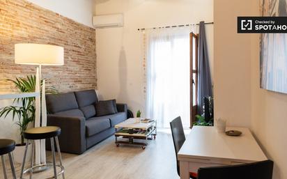 Sala d'estar de Pis de lloguer en  Barcelona Capital amb Aire condicionat, Calefacció i Moblat