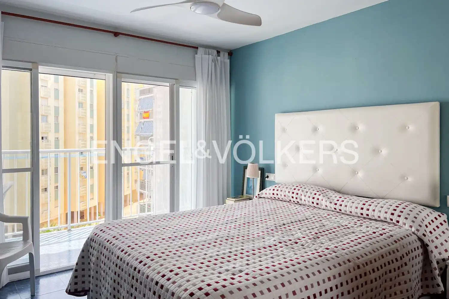 Schlafzimmer von Wohnung zur Miete in La Pobla de Farnals mit Heizung, Privatgarten und Schwimmbad
