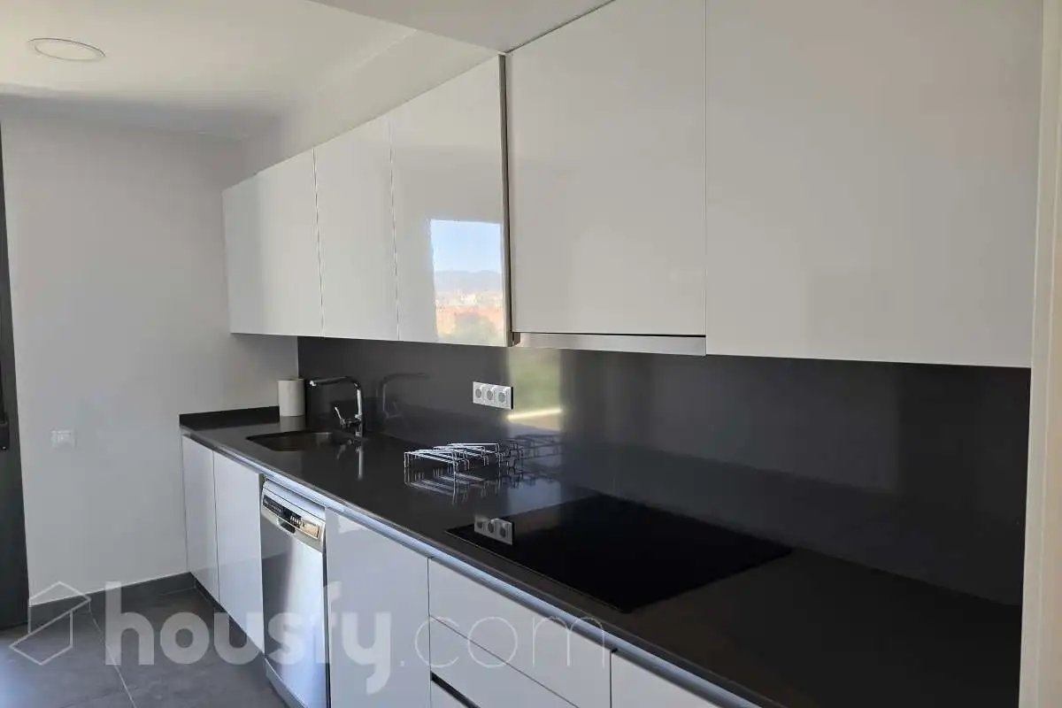 Küche von Wohnung zur Miete in Sant Adrià de Besòs mit Klimaanlage und Balkon