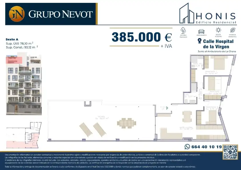 Piso en venta en Calle Hospital de la Virgen, 9, Angustias - Chana - Encina