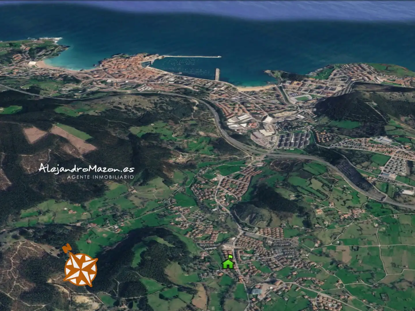 Außenansicht von Einfamilien-Reihenhaus zum Verkauf in Castro-Urdiales mit Heizung, Privatgarten und Terrasse