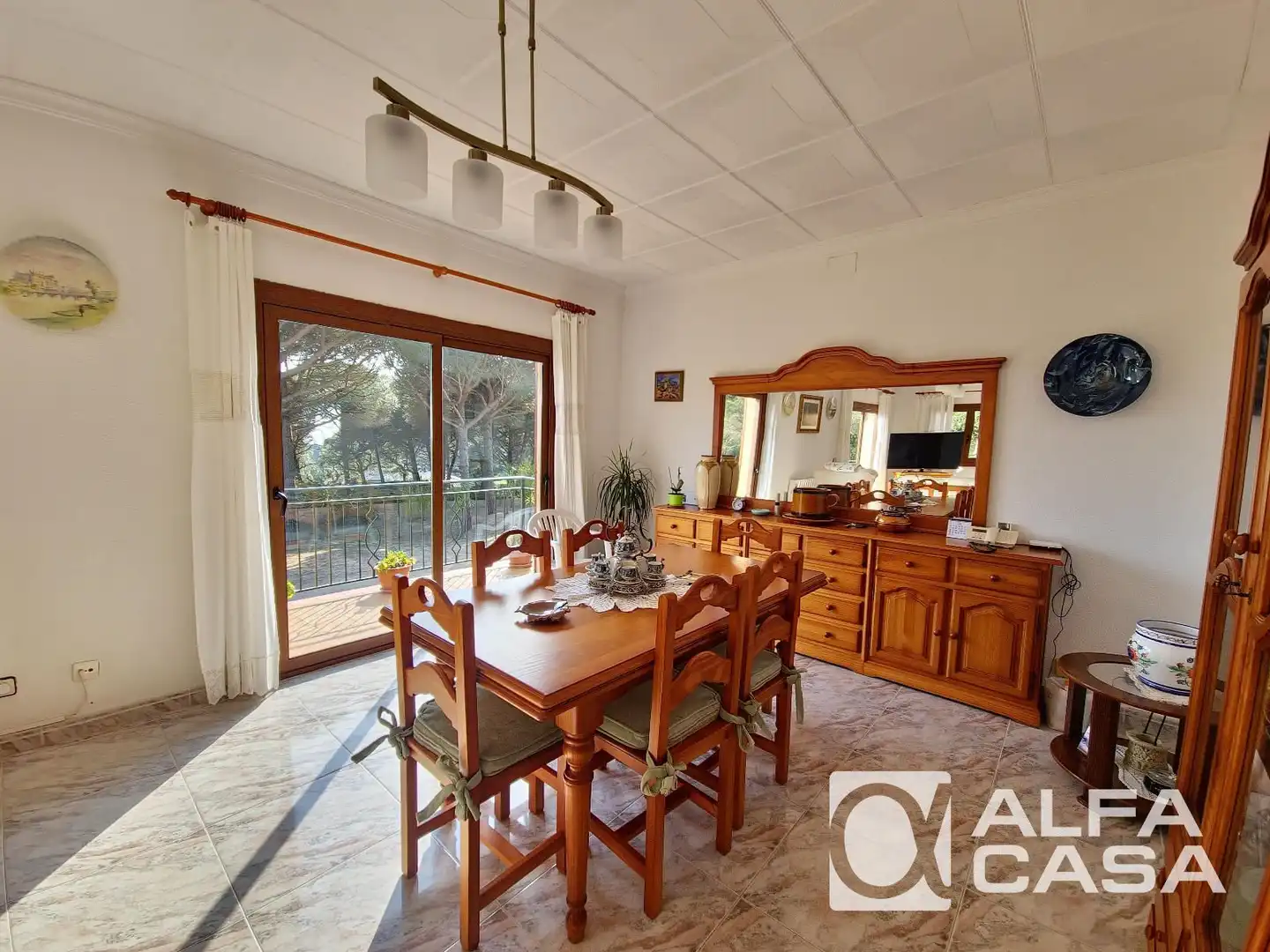 Dining room of Houses for sale in Lloret de Mar  with Air Conditioner, Heating and Parquet flooring