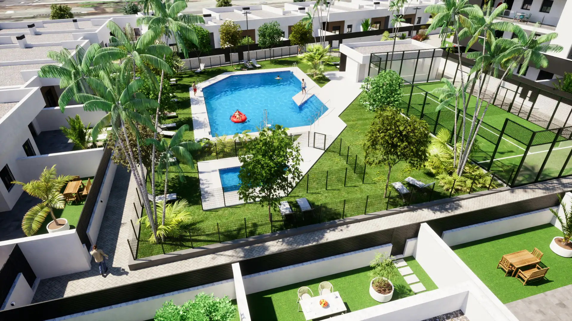 Garten von Wohnung zur Miete in La Rinconada mit Klimaanlage, Heizung und Terrasse