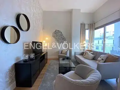 Sala de estar de Ático de alquiler en Valencia con Aire acondicionado, Calefacción y Parquet