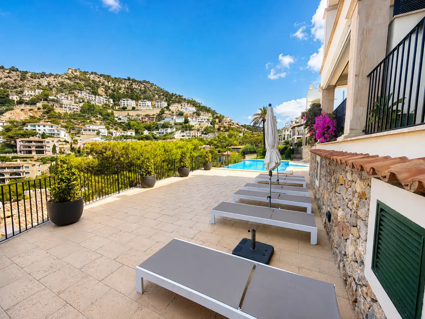 Terrasse von Wohnung zur Miete in Andratx mit Privatgarten, Terrasse und Schwimmbad