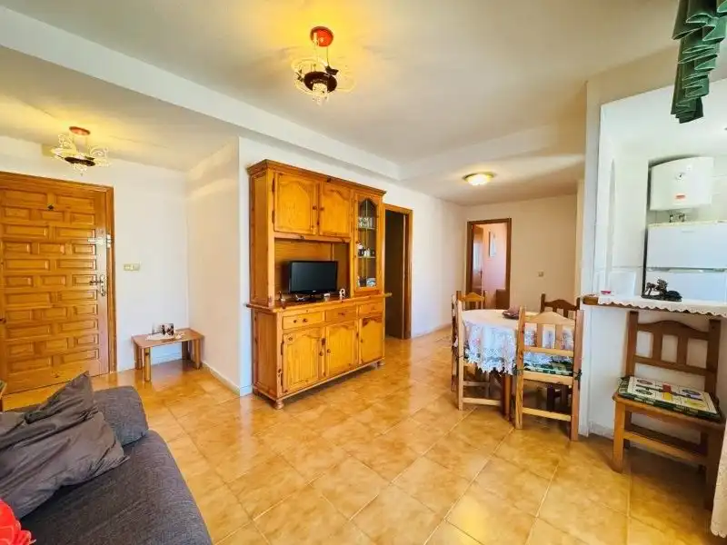 Sala d'estar de Apartament en venda en Torrevieja amb Aire condicionat, Moblat i Piscina comunitària
