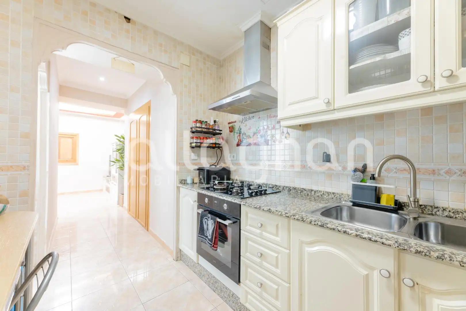 Kitchen of Flat for sale in Silla  with Air Conditioner, Terrace and Furnished
