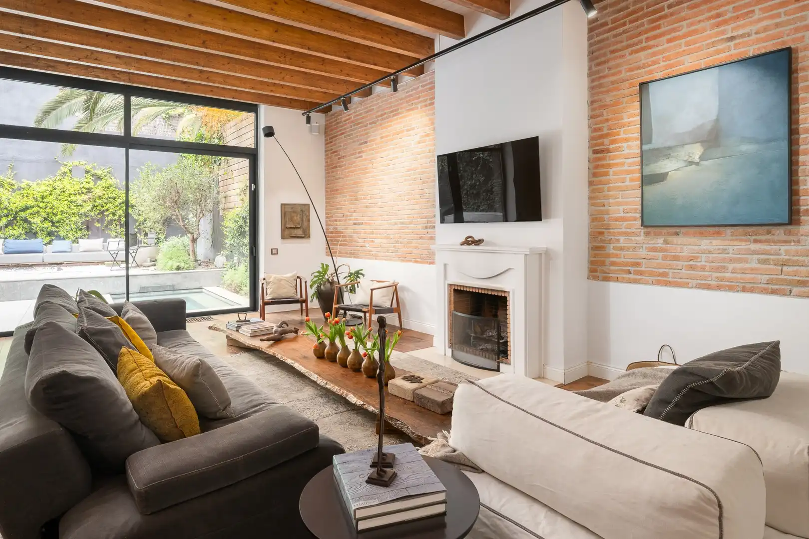 Sala de estar de Casa o chalet en venta en Barcelona con Aire acondicionado, Calefacción y Jardín privado