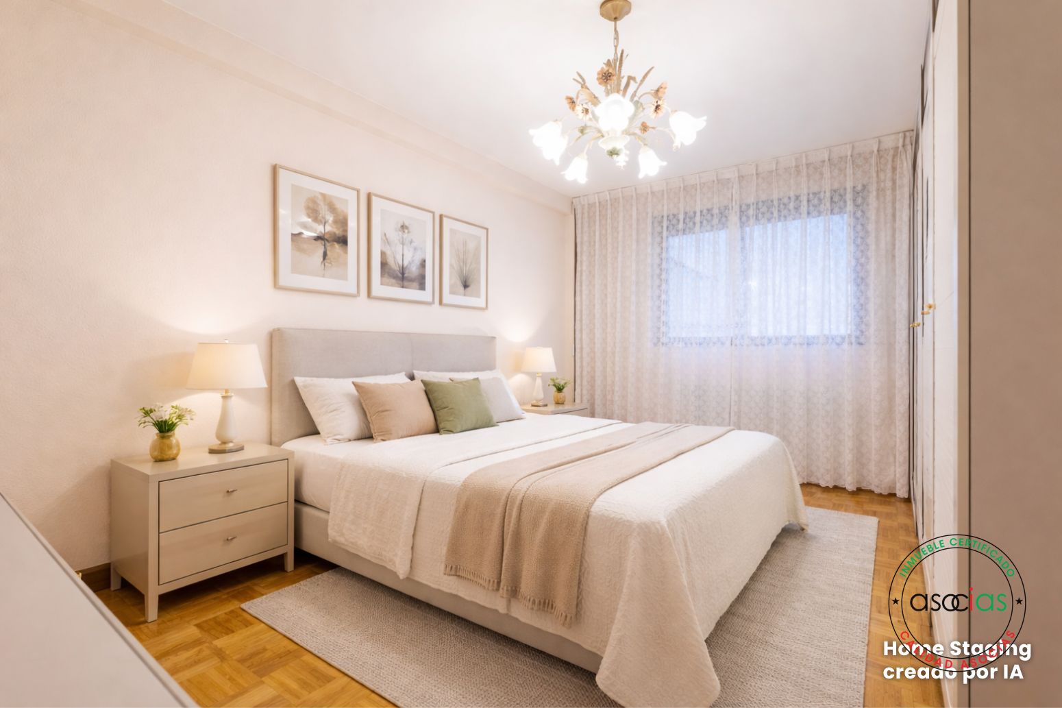 Bedroom of Flat for sale in Gijón   with Heating, Parquet flooring and Terrace