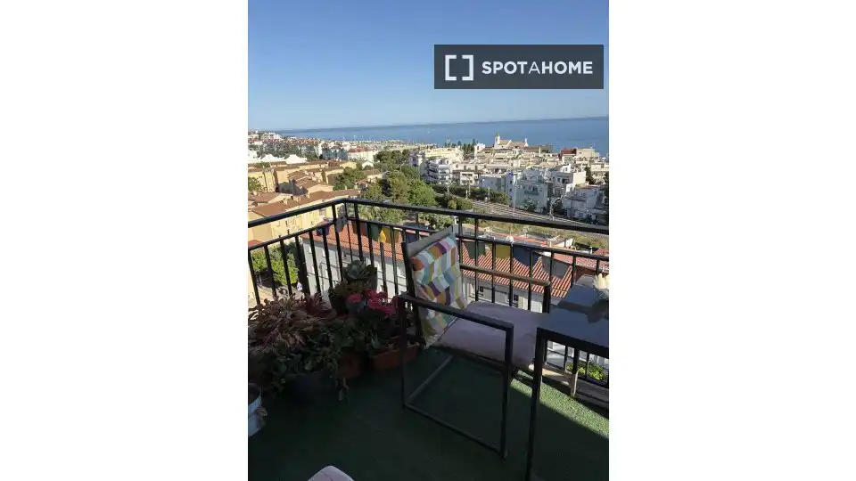 Balcony of Flat for share in Sitges  with Air Conditioner, Heating and Furnished