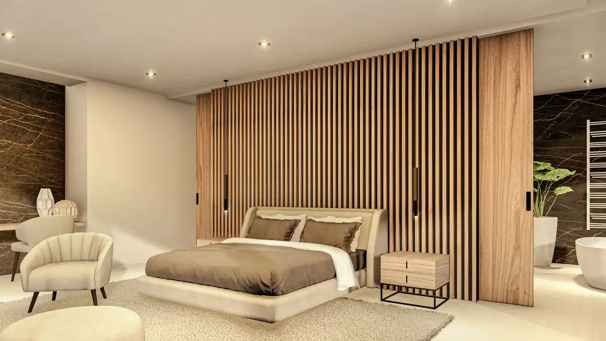 Schlafzimmer von Haus oder Chalet zum Verkauf in Marbella mit Klimaanlage, Privatgarten und Terrasse