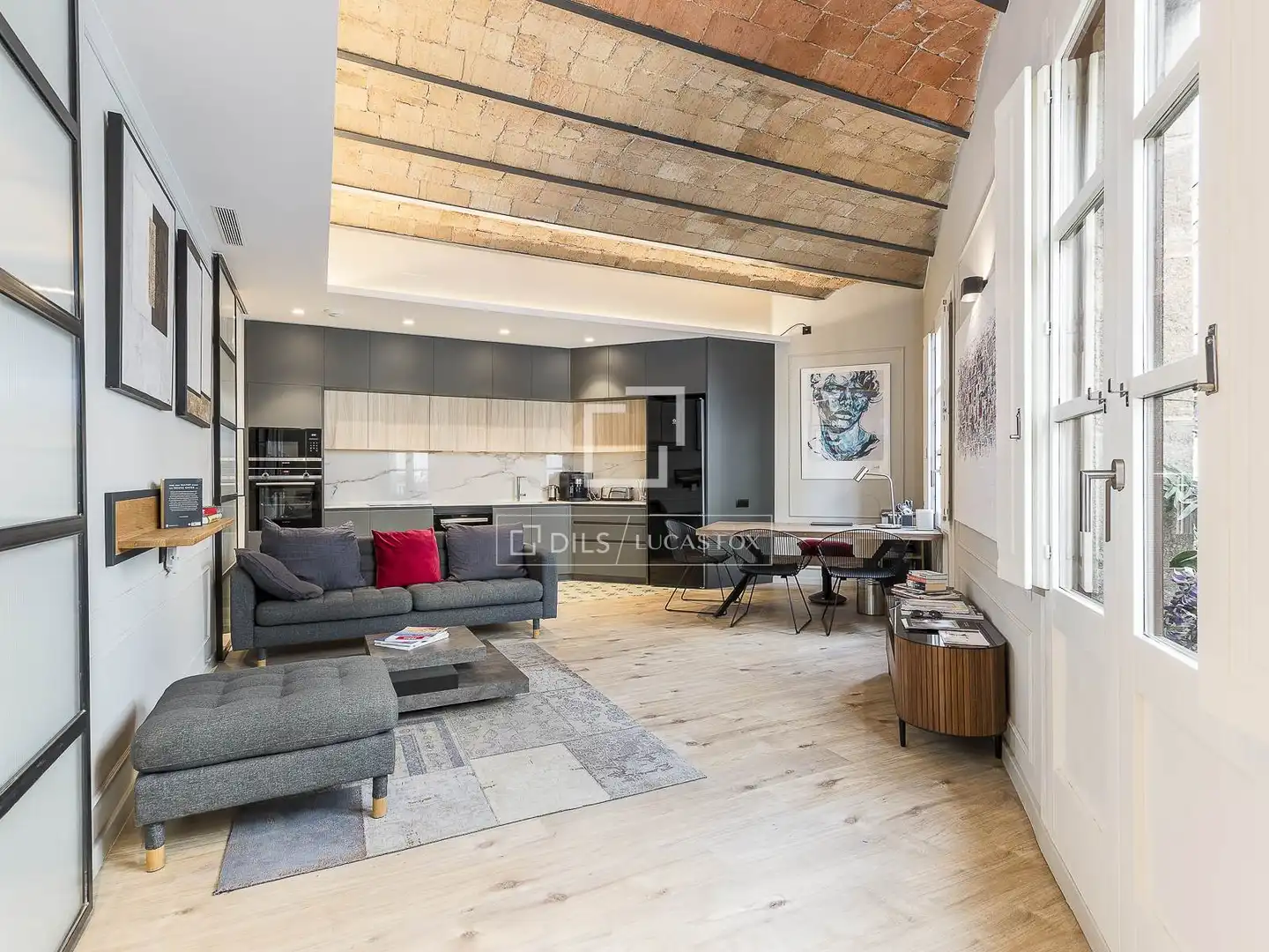 Living room of Attic for sale in Barcelona  with Air Conditioner, Heating and Parquet flooring