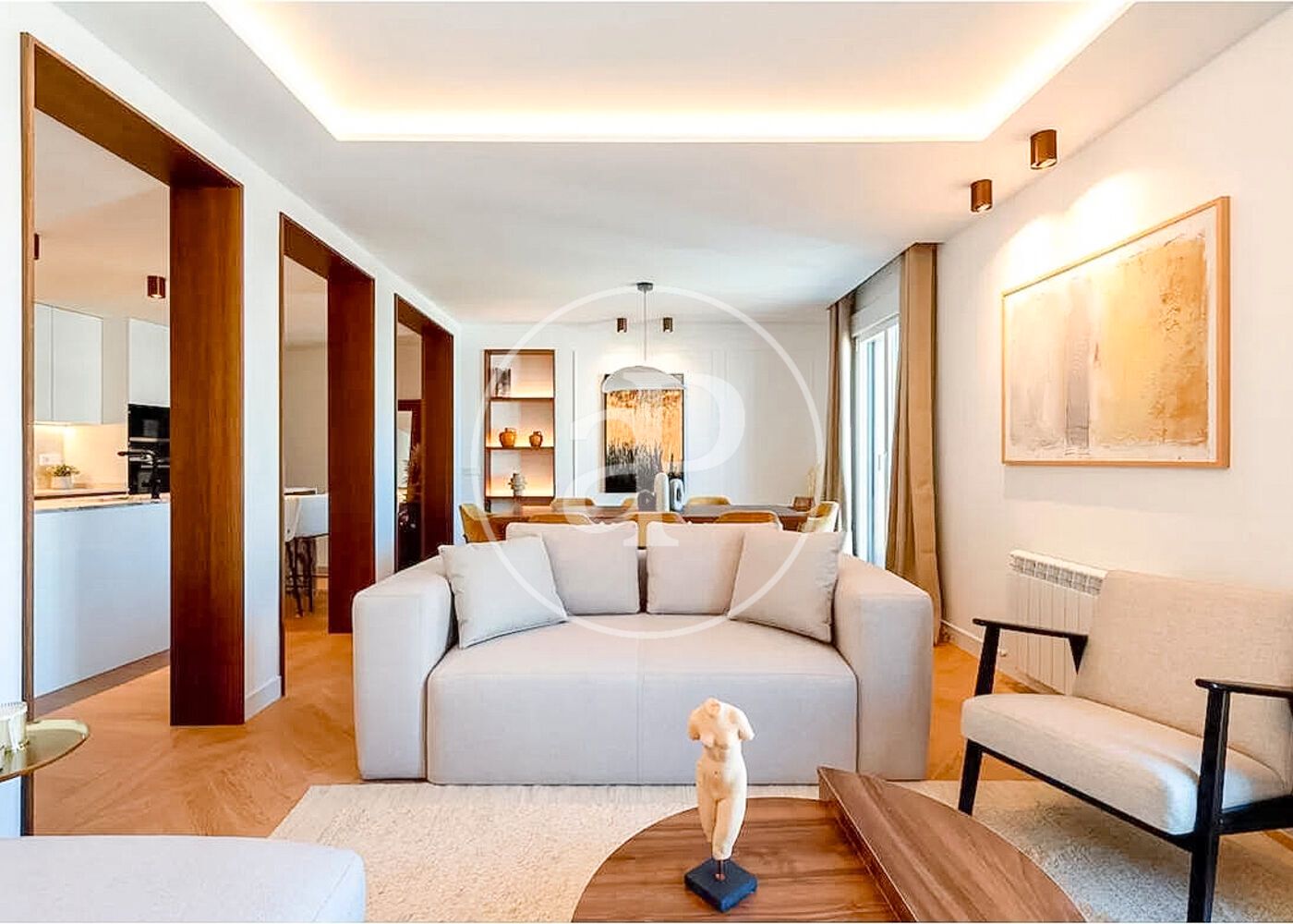 Living room of Flat for sale in  Madrid Capital  with Air Conditioner, Heating and Furnished