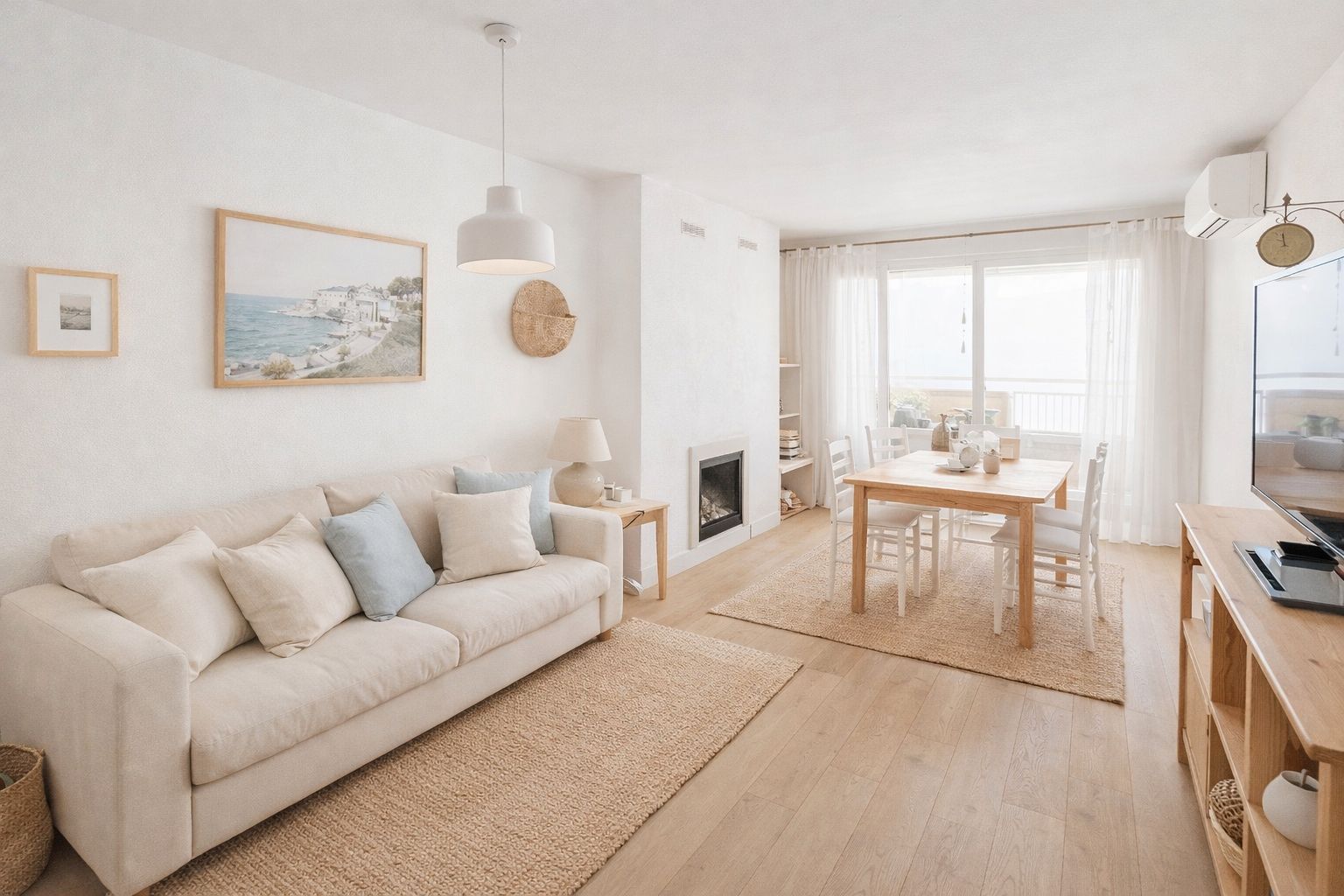 Wohnzimmer von Wohnung zum Verkauf in Sant Pol de Mar mit Klimaanlage, Heizung und Terrasse
