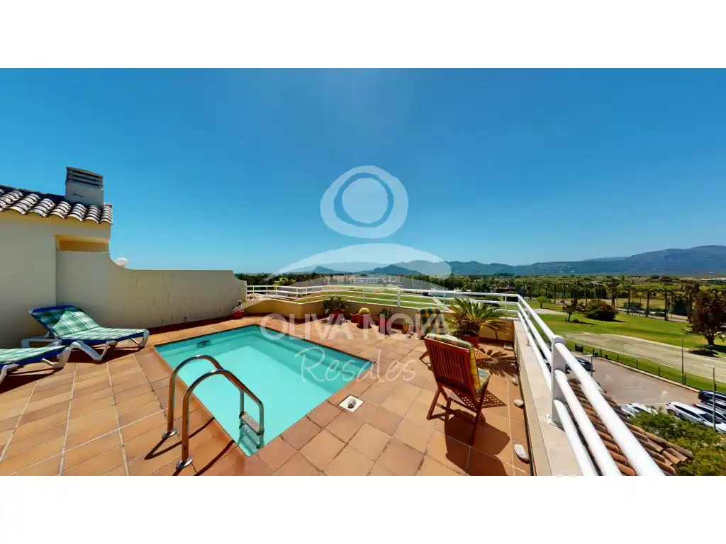 Exterior view of Attic for sale in Oliva  with Terrace, Swimming Pool and Furnished