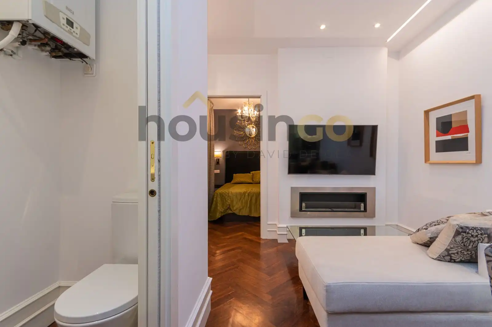 Wohnzimmer von Wohnung zur Miete in Madrid mit Heizung und Möbliert