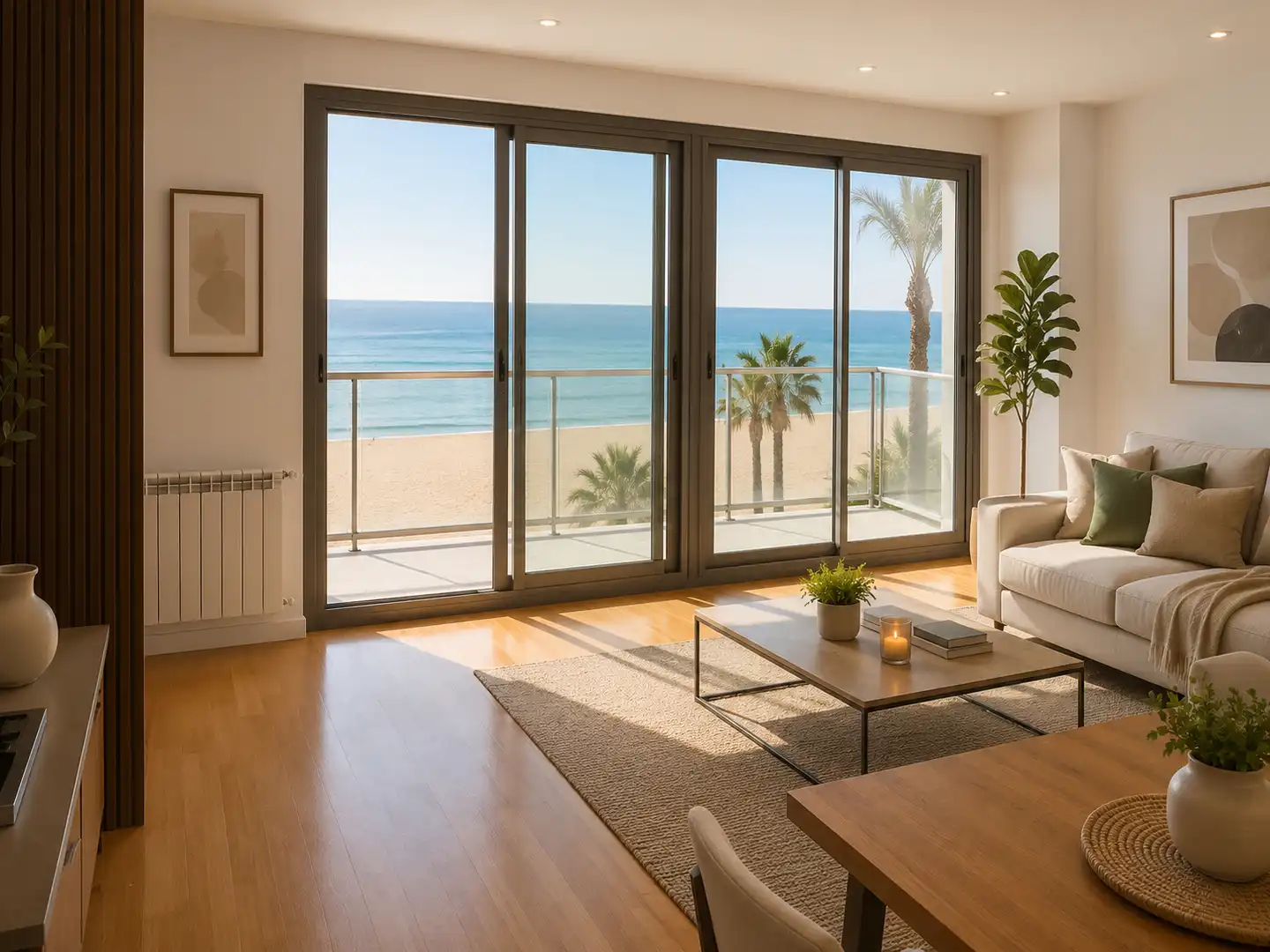 Sala d'estar de Pis en venda en Badalona amb Aire condicionat, Calefacció i Parquet