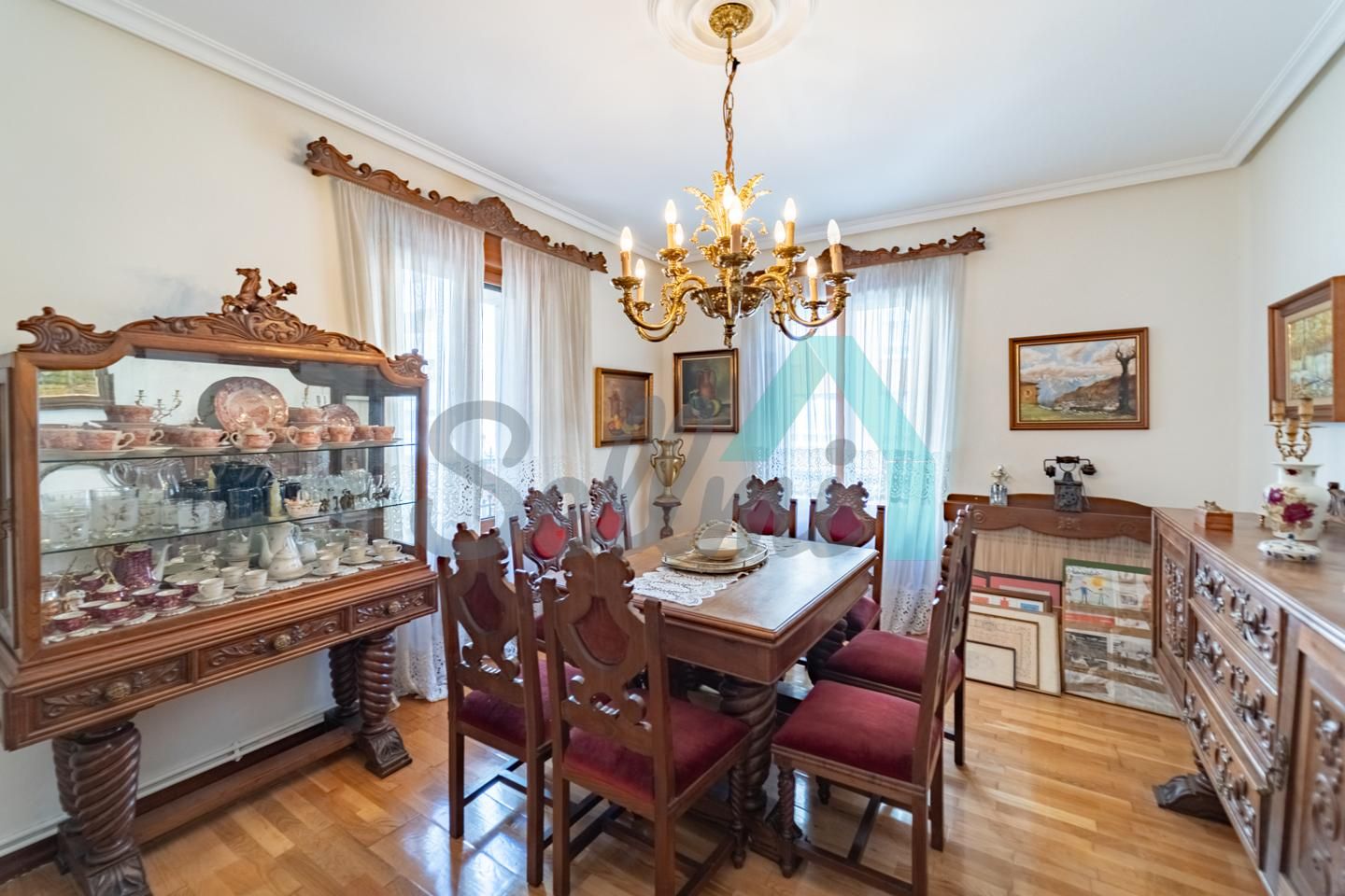 Dining room of Flat for sale in Langreo  with Heating, Parquet flooring and Terrace