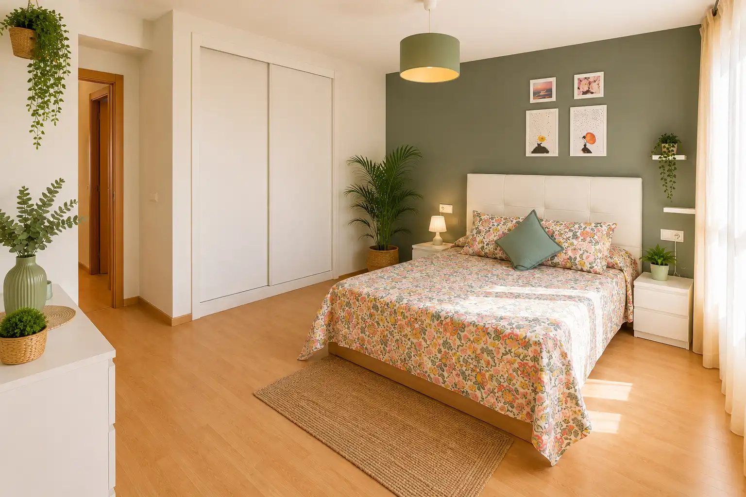 Dormitori de Apartament de lloguer en Benalmádena amb Aire condicionat, Calefacció i Jardí privat