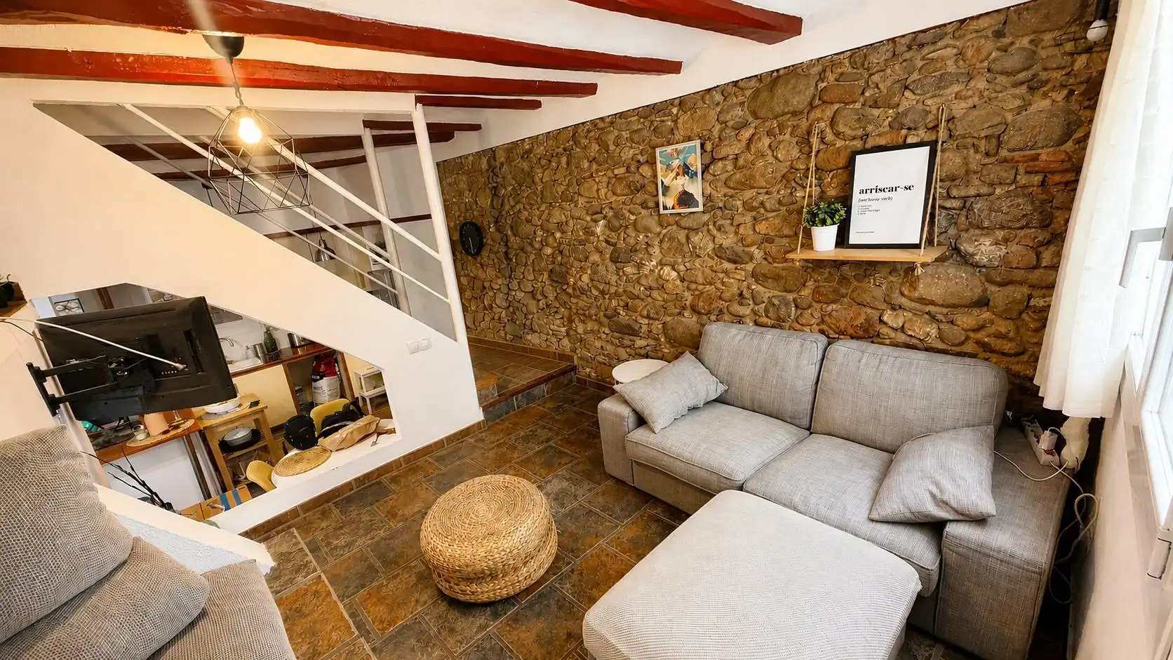 Sala de estar de Finca rústica en venta en Caldes de Montbui con Aire acondicionado